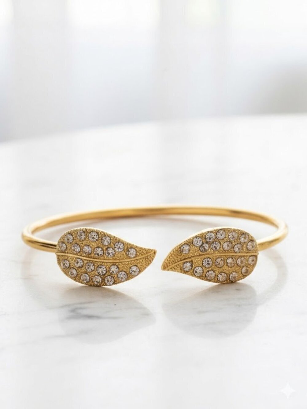 Gold Gorgeous Flower Bangle Bracelets - Brand New